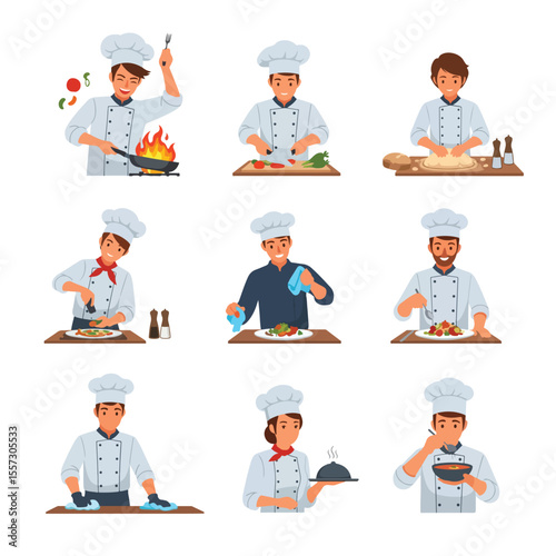 Professional Chef Activities and Culinary Preparation