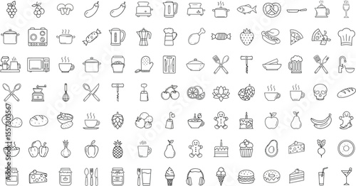 A collection of horse silhouettes in various poses on white background