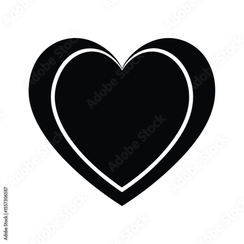 Heart shape with outline love symbol silhouette