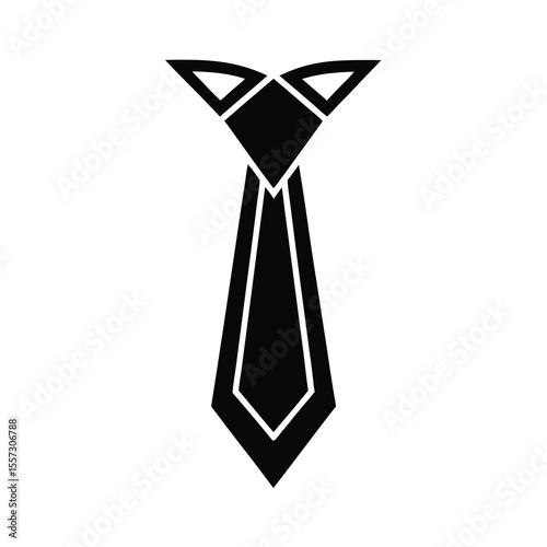 Free Download Simple geometric tie icon in black silhouette - GFXLoad