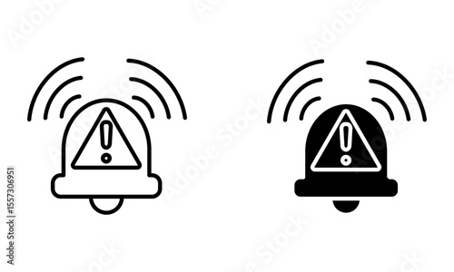 warning and alert bell icon vector