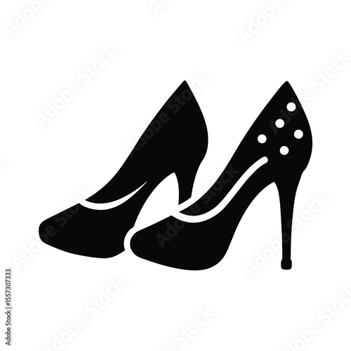 Elegant high heel shoes vector illustration silhouette