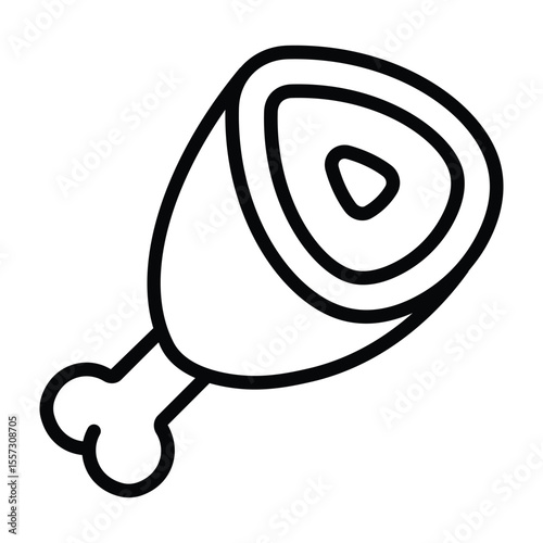 Simple Ham outline icon. The icon can be used for websites, print templates, presentation templates, illustrations, etc	
