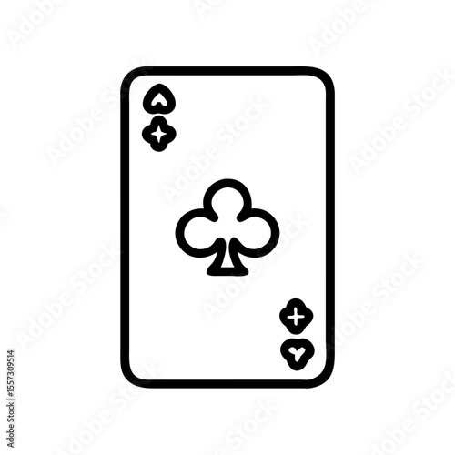 Ace Clover Card Icon Vector Isolated
