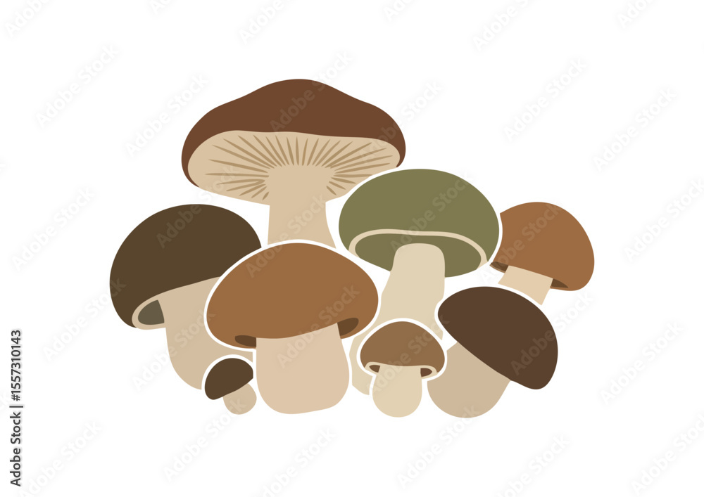 Obraz premium Mushroom cluster with earthy tones 
