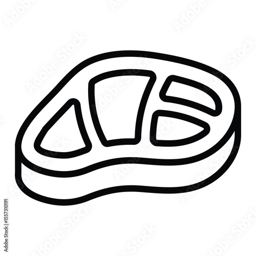 Simple Meat outline icon. The icon can be used for websites, print templates, presentation templates, illustrations, etc	
