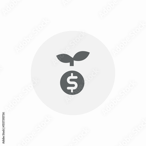 finance plant icon sign vector