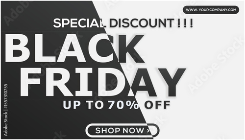 Black friday sale banner on black background