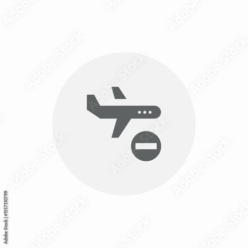 flight entrance forbidden icon sign vector