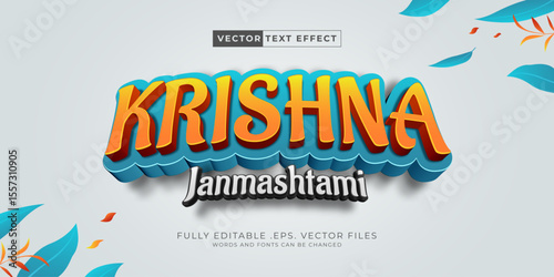 Krishna Janmashtami or Celebrating the Birth of Lord Krishna Text Effect