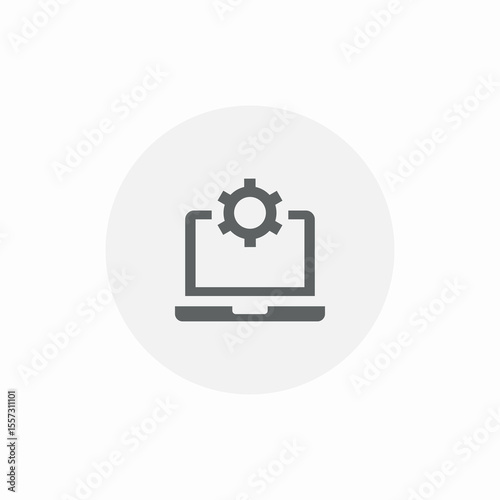 laptop fix icon sign vector