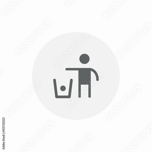 waste bin throw icon sign vector