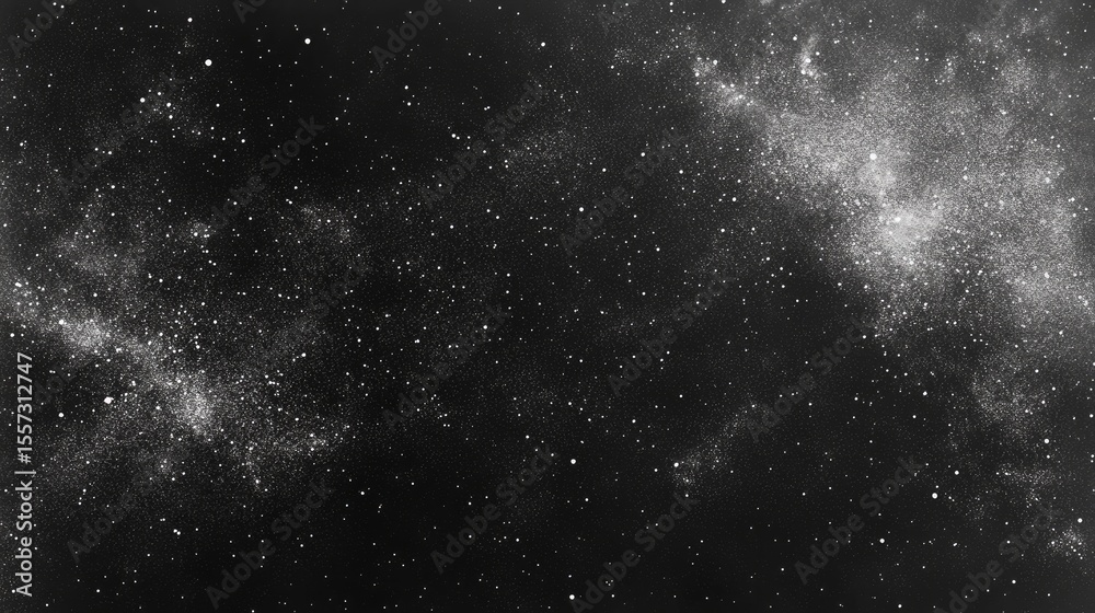 Naklejka premium Dark night sky with speckled light formations.