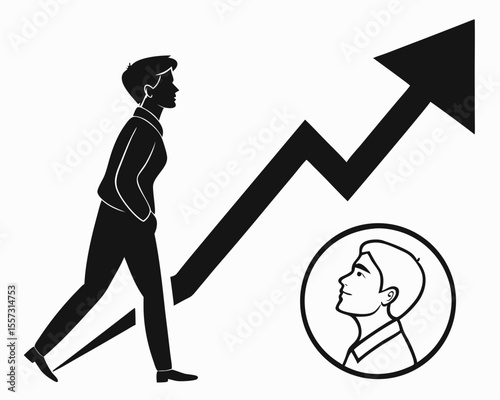 Business growth concept illustrating professional development and upward trajectory
