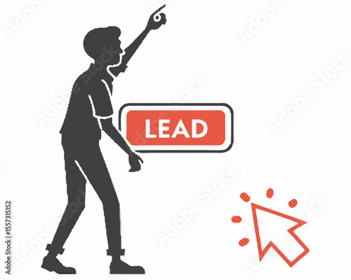 Leading the way: conceptual illustration of a leader guiding and directing