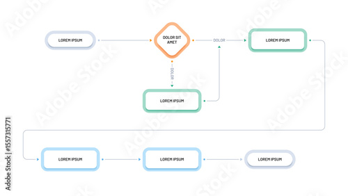 A diagram template for reflecting the technological process. Block diagram, algorithm, process reflection. The modern scheme