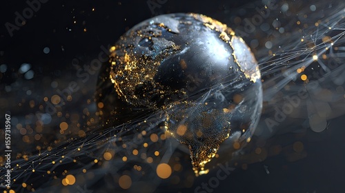 Wallpaper Mural photorealistic globe floating above digital network Torontodigital.ca