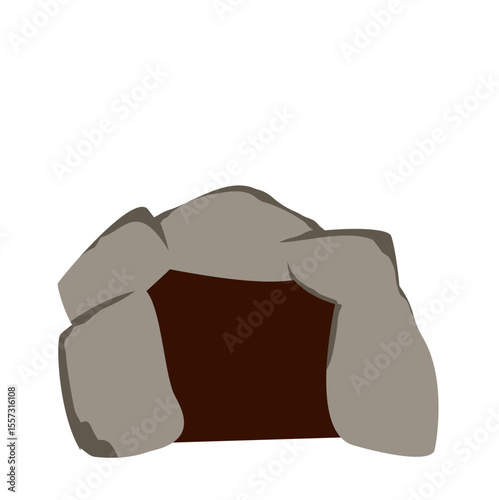 Den Burrow In Rock Illustration