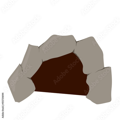Den Burrow In Rock Illustration