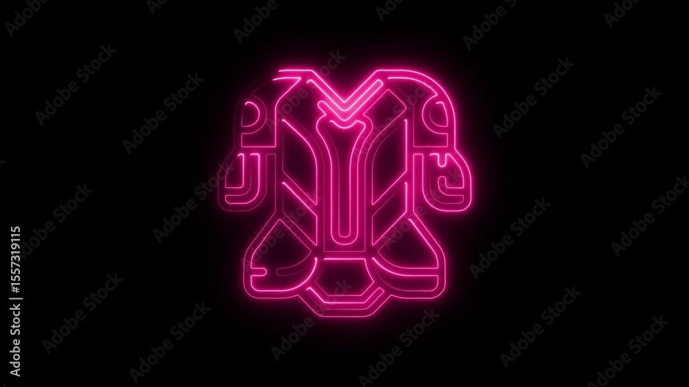 Glowing Neon Football Shoulder Pads Abstract Design on Black Background Futuristic Sports Glowing Neon Football Shoulder Pads Abstract Design on Black Background Futuristic Sports