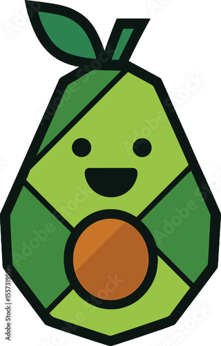 funny Geometric Avocado vector illustration