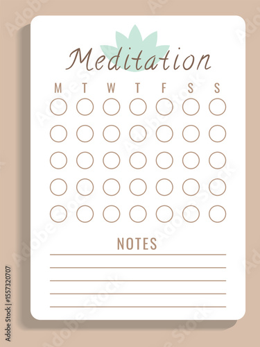 Vector Meditation Planner in Pastel Colors
