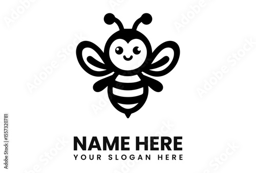 A cute, cartoon bee logo design, perfect for a brand needing a friendly, approachable image.