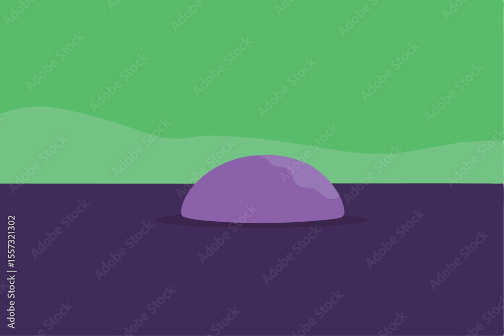 Abstract Purple Blob on Green and Purple Background Vector Illustration