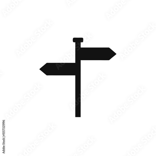 Wallpaper Mural Simple Black and White Directional Signpost Icon Guide, Direction, Path, Navigation, Wayfinding Torontodigital.ca