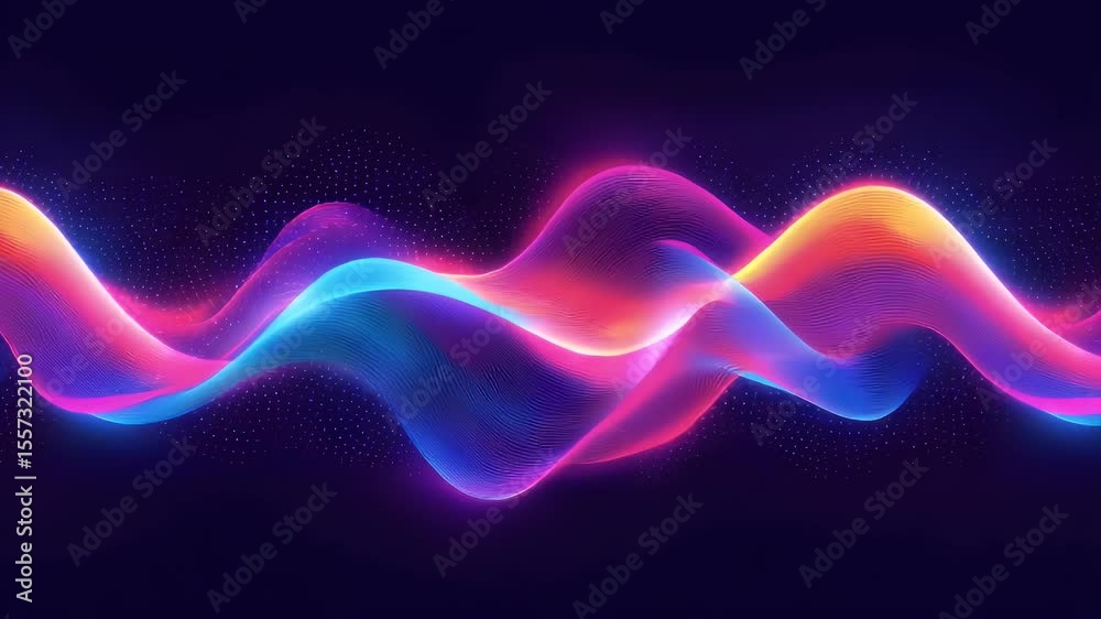 Abstract neon wave design