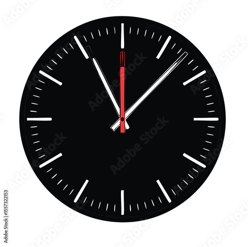 Black clock face