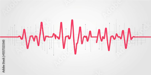 Red heart medical monitor showing a healthy cardiogram pulse line