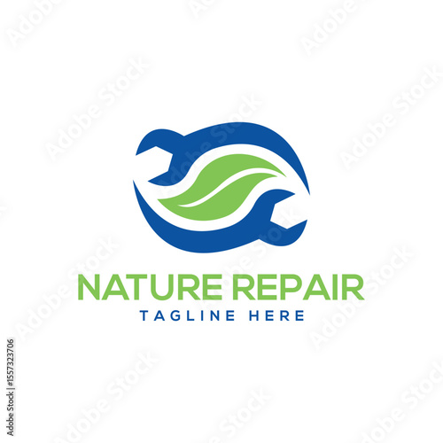 nature repair leaf repair logo design modern concept