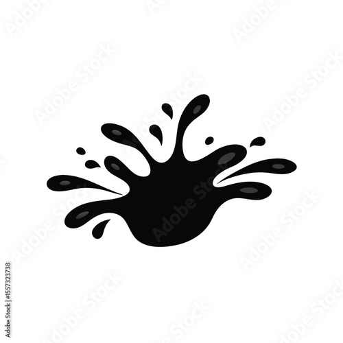 Ink Splash Vector Illustration Black Ink Blot Design Element