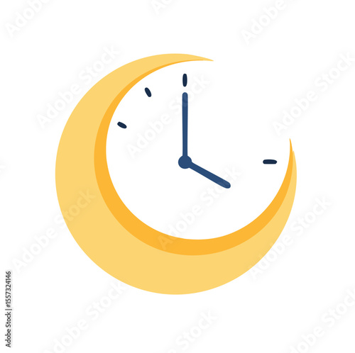Crescent moon clock
