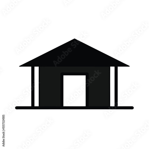 Simple House Icon Black Silhouette Vector Illustration