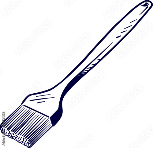 Vector of kitchen brush isolated on white background. A basting brush is ready for grilling. paint brush vector icon