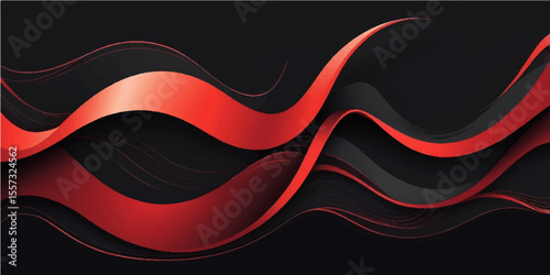 Abstract red and black vector lines curve and flow in a fiery, textured pattern, perfect for a dynamic web banner or artful wallpaper design