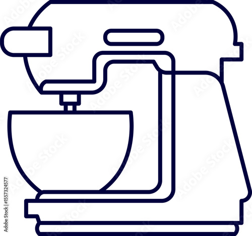 Vector illustration of a stand mixer. Stand mixer with bowl for baking and cooking. Stand mixer icon, symbolizing baking, kitchen, and cooking