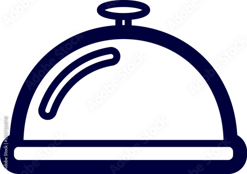 Vector illustration of a Food serving platter with a dome lid. Restaurant Cloche
