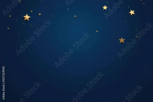 Golden Stars on a Deep Blue Background A Festive Night Sky Image Perfect for Holiday Greetings, Invitations, or Digital Designs