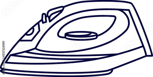 Electric iron. Iron with steam. Vector illustration on a white background. Steam iron