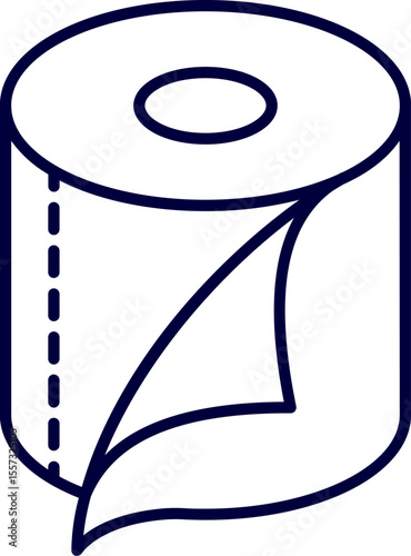 Kitchen or bathroom paper towel, toilet paper, roll of napkins. Roll of paper towels on white background. Hygiene, toiletries, sanitary concept. Tissue paper roll. tissue roll icon
