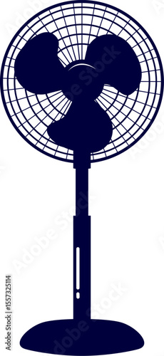 Long stand Fan silhouette. Vector illustration of a wind turbine. Wind power fan. Vector illustration of a table fan. 