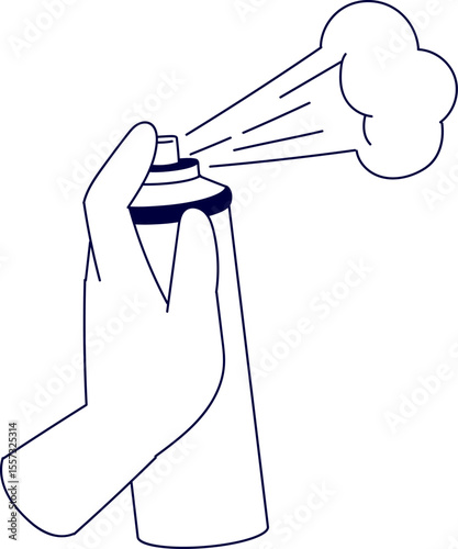 Vector illustration of a Spray. Vector of aerosol spray can with mist
