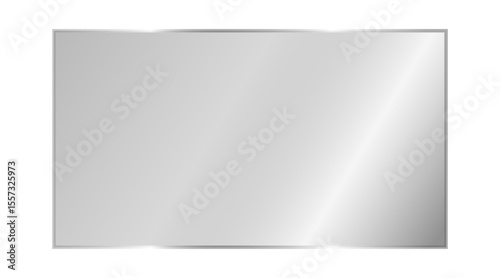 Glossy, reflective 16:9 vector background for glass, plastic, or acrylic window designs. The texture replicates a mirror's surface with shine, light reflections, and a clear, undistorted view.	
