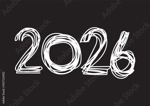  Stylish vector logo set featuring bold “2026” typography in black and white. Perfect for New Year celebration graphics, greeting cards, banners, event branding, and modern festive designs.