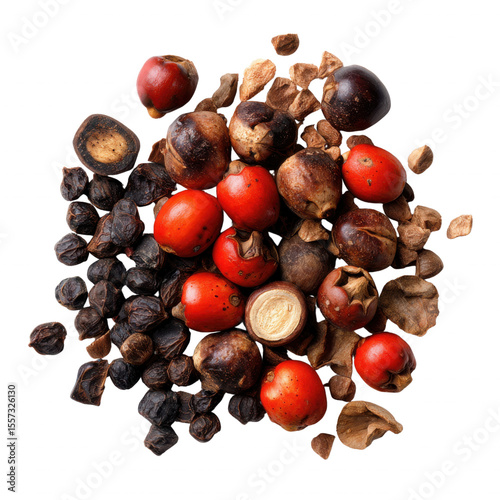 guarana seeds whole and cracked png, herbal stimulant png