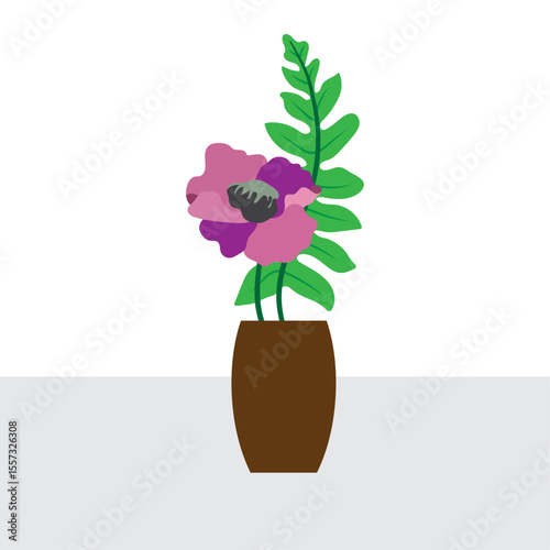 Vas flower art, vector, and illustration design.