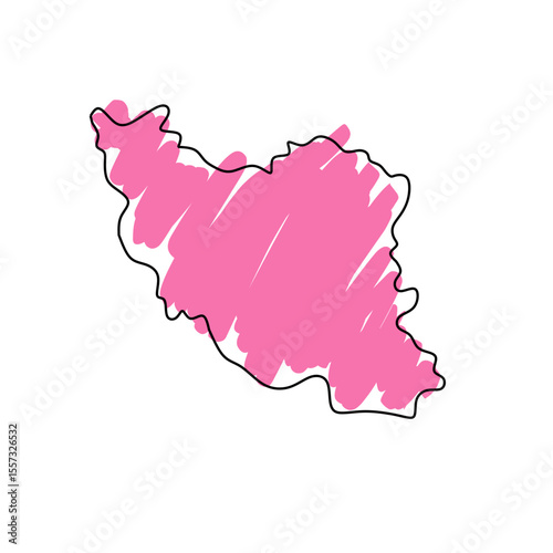 Modern Iran Outline Vector